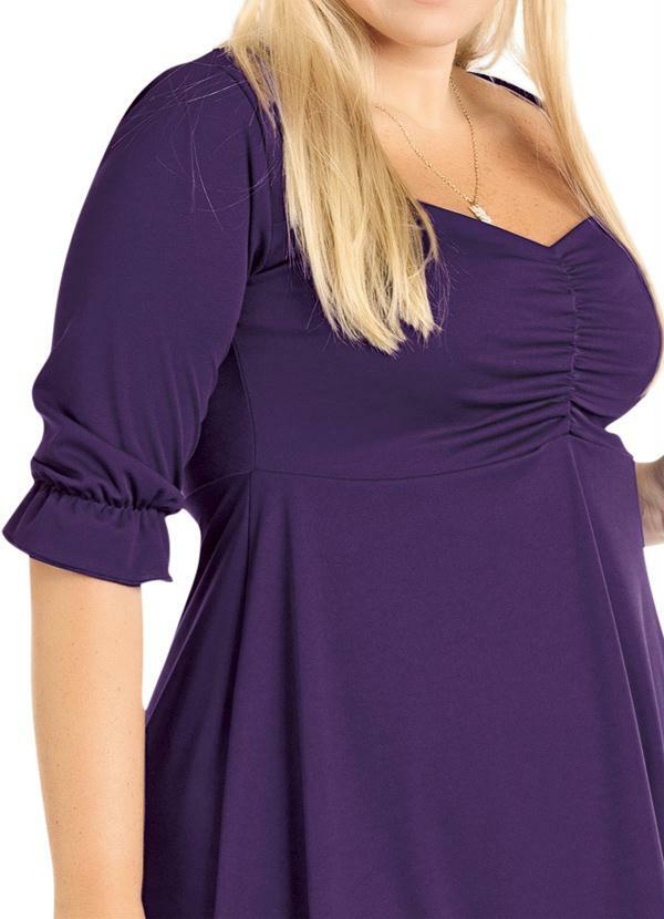 Marguerite - Vestido Roxo com Mangas 3/4 4