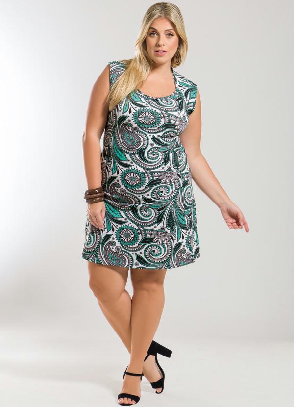 Marguerite - Vestido sem Mangas Estampa Paisley Plus Size 3
