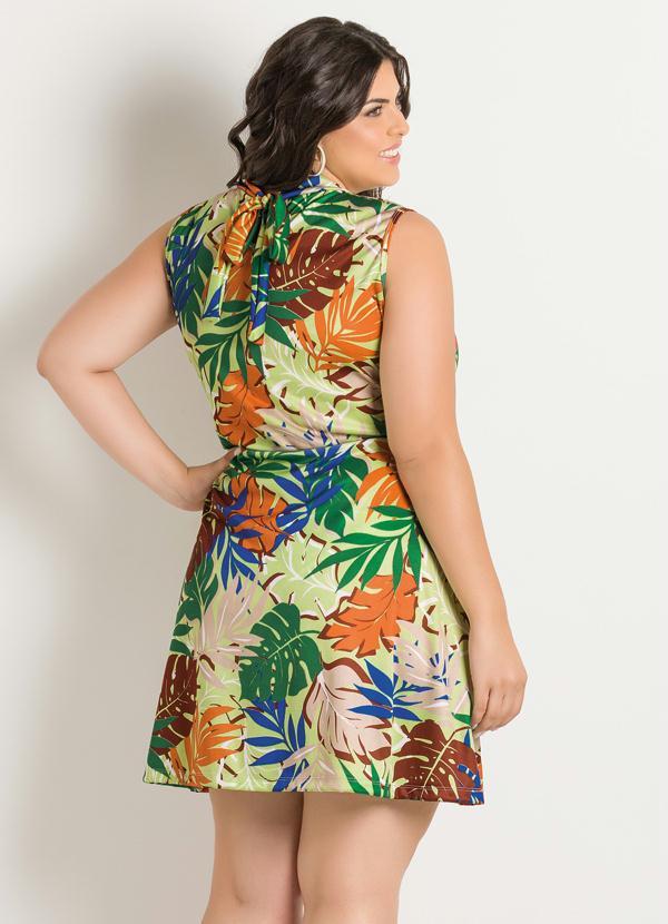 Marguerite - Vestido sem Mangas Estampa Tropical Plus Size 2