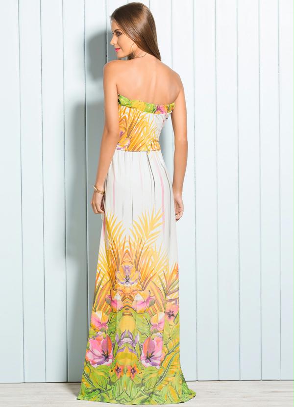 Quintess - Vestido Tomara que Caia Longo Tropical 2