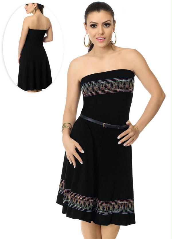 Vestido Tomara Que Caia Preto Moda Pop