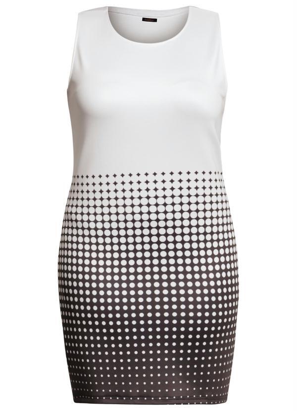 Quintess - Vestido Tubinho Degradê Branco e Preto Plus Size 5