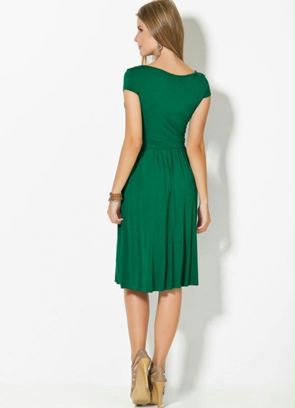 Quintess - Vestido Verde com Recortes Abaixo do Busto 2