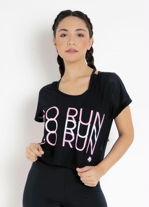 Rala Linda - Blusa Preta com Estampa na Frente Ralalinda
