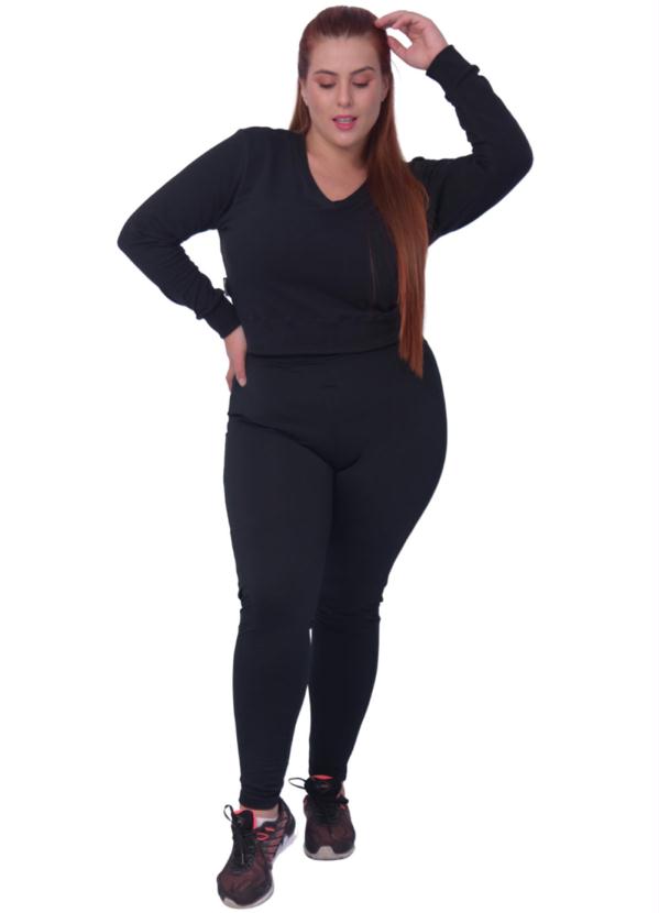 Sporting Way Fitness - Blusa Cropped Plus Size Preto 3