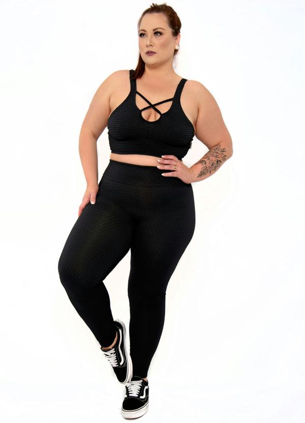 Sporting Way Fitness - Calça Legging Plus Size com Bolsos Preto 3