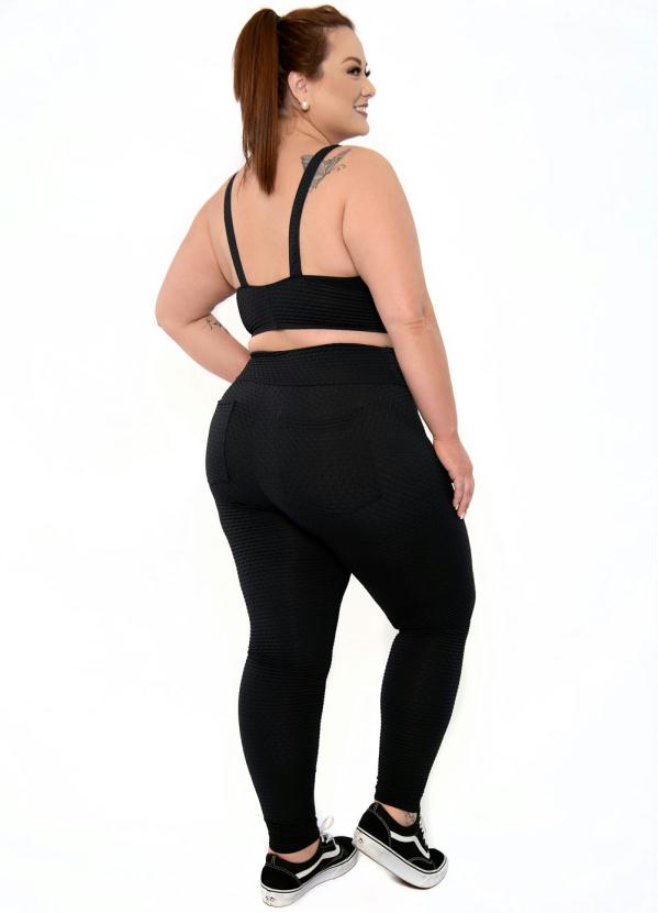 Sporting Way Fitness - Calça Legging Plus Size com Bolsos Preto 4
