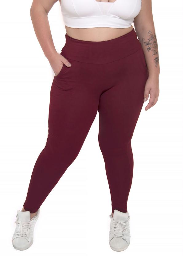 Calça Legging Plus Size Peluciada Bordo - Acqua Rosa