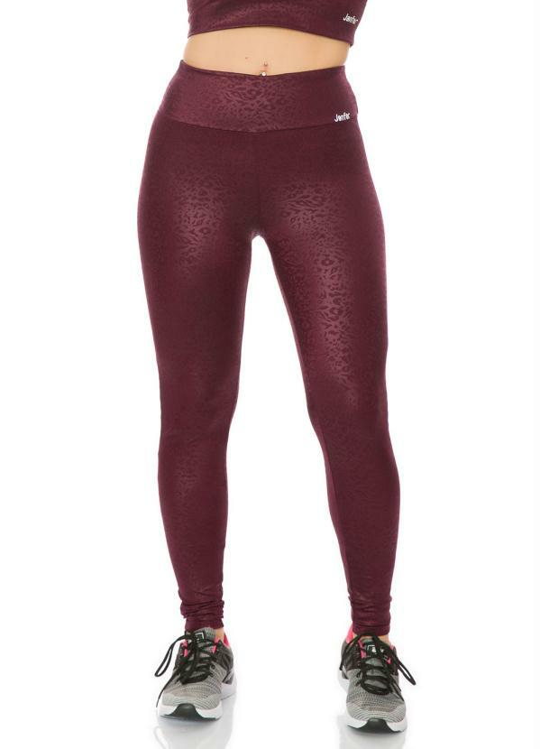 Janfer - Legging com Leve Textura Animal Roxa