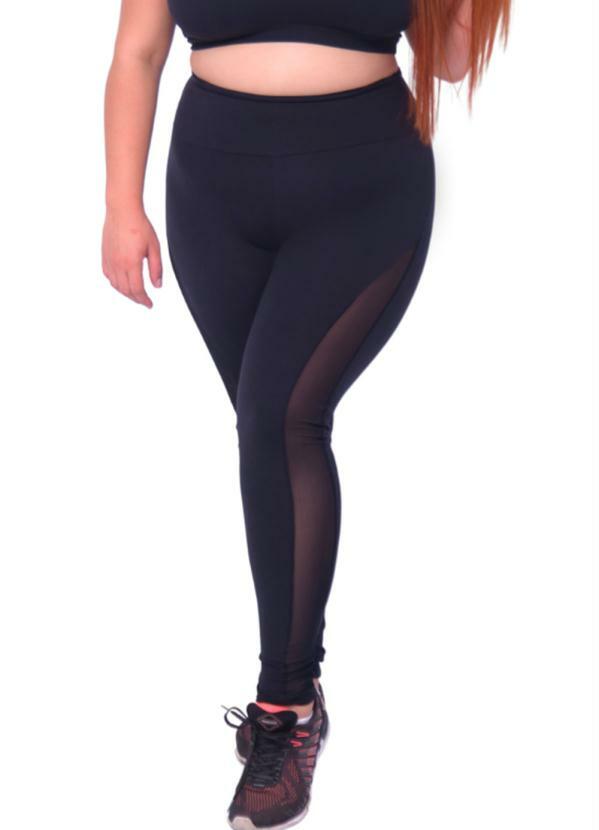 Sporting Way Fitness - Legging Cós Alto Plus Size Preto