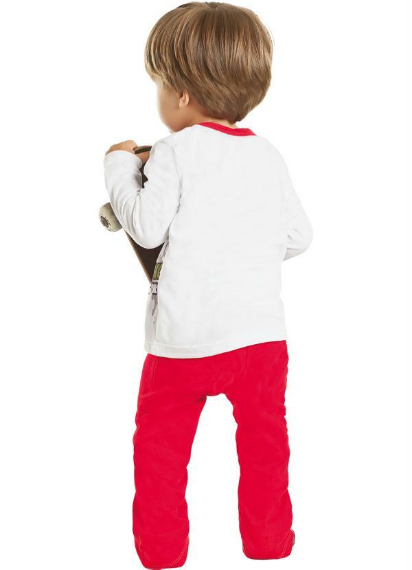 Moda Pop - Conjunto Bebê Branco/Vermelho 2