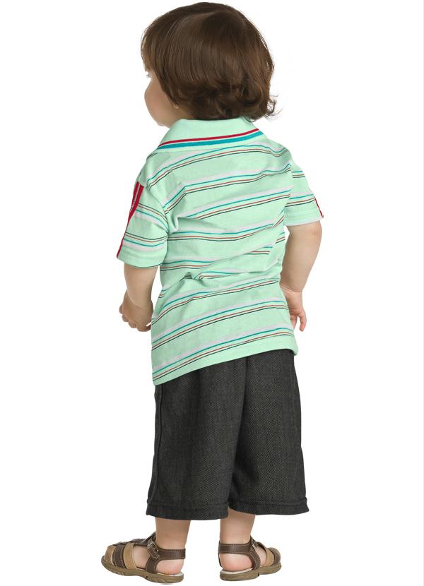 Outlet - Conjunto Bebê Menino Verde e Jeans 2