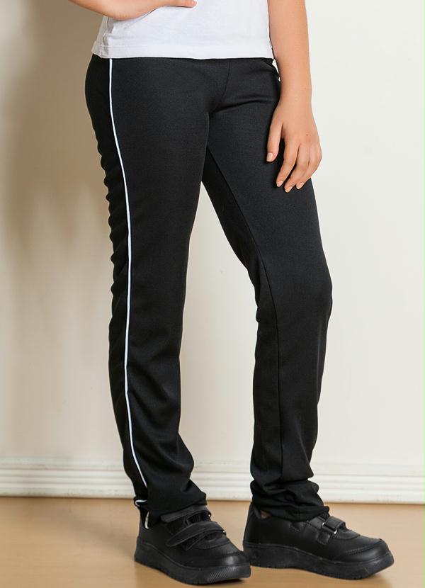 Outlet - Calça Infantil Colegial Menina Preto