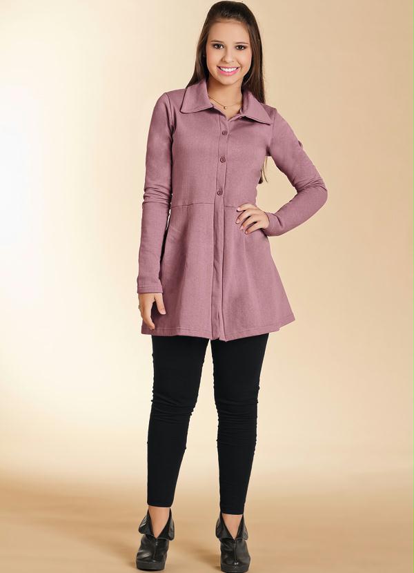 Outlet - Sobretudo Juvenil com Gola Rosé 4