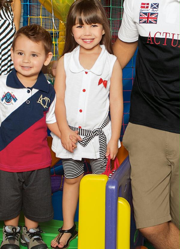 Outlet - Conjunto Infantil Blusa e Legging Branco/Preto 3