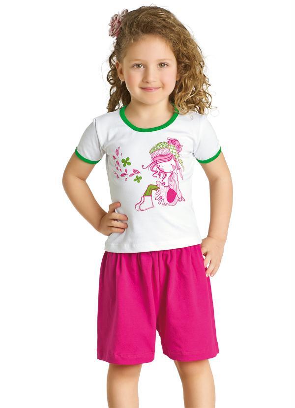 Outlet - Conjunto Pink/Branco Menina