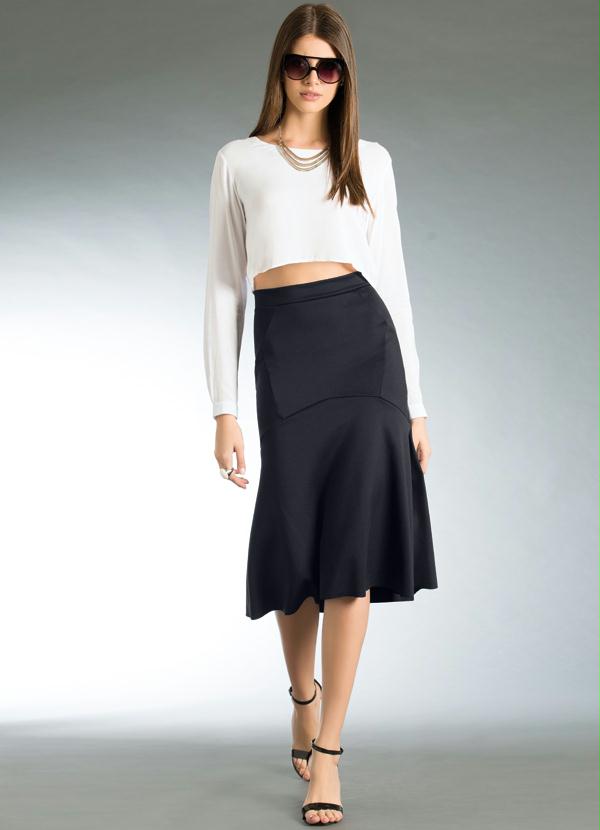 Quintess - Saia Midi Trompete Preta 3