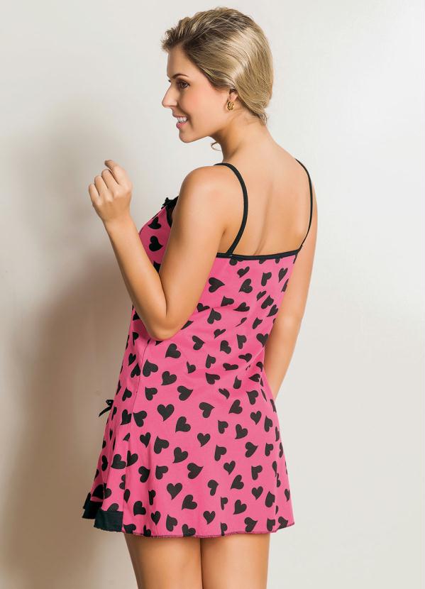 Alma Dolce - Camisola Rosa Estampa Corações 2