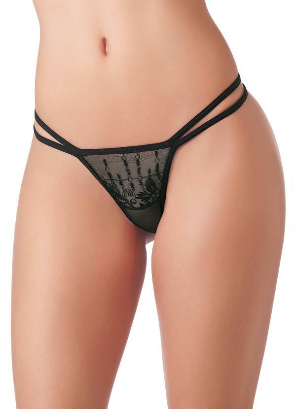 Alma Dolce - Tanga Fio Dental Preta com Tiras Duplas 1