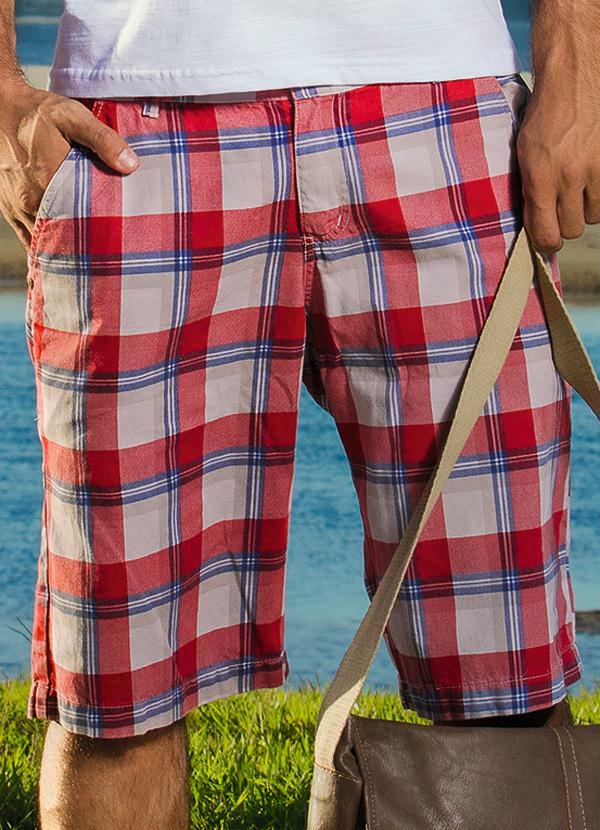 Moda Pop - Bermuda Masculina Xadrez