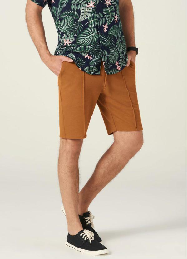 Malwee - Bermuda Caramelo Comfort em Moletom