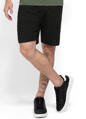 Enfim - Shorts Preto Jogger em Sarja Masculino - ENFIM