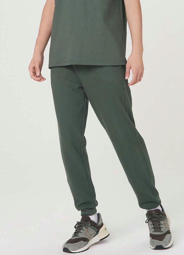 Hering - Calça Jogger Masculina em Malha Interlock Mini Me Verde