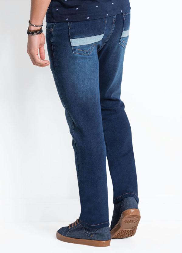 Outlet - Calça com Bolsos Frontais e Costas Azul 2