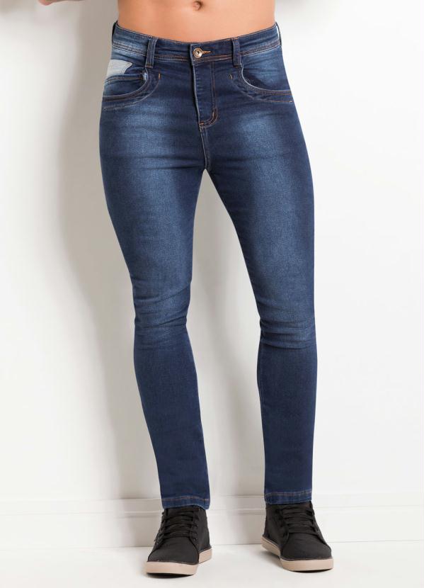 Outlet - Calça com Bolsos Frontais e Costas Azul 5