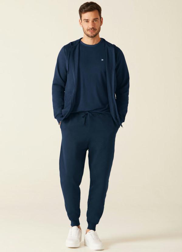 Malwee - Calça Azul Marinho Jogging em Moletom Masculino 2