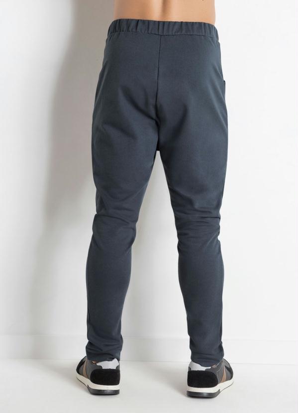 Outlet - Calça em Moletinho Marinho com Bolsos 4