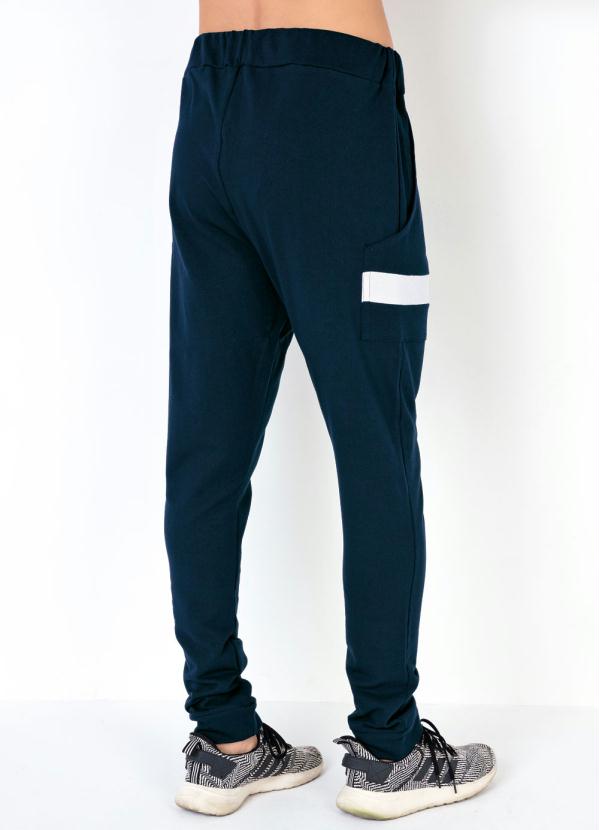 Outlet - Calça Marinho Moletinho com Bolsos Recortados 6
