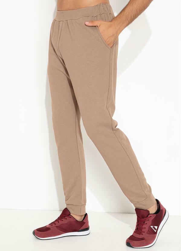 Moda Pop - Calça Marrom Claro com Bolsos Funcionais