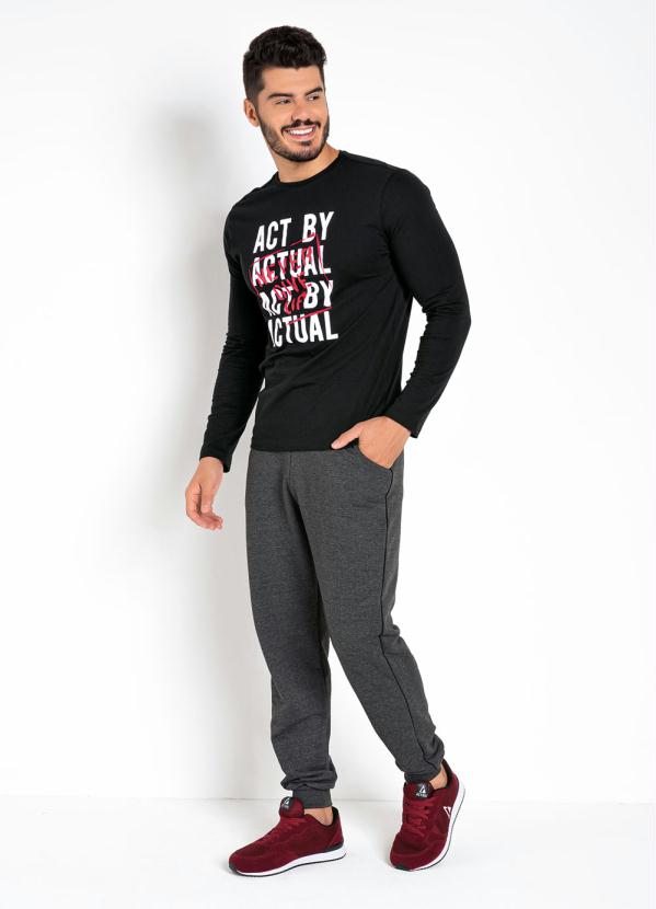 Outlet - Calça Mescla Chumbo com Bolsos Funcionais 5