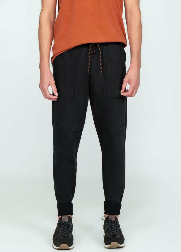 Hangar 33 - Calça Slim Moletom Pai e Filho Preto