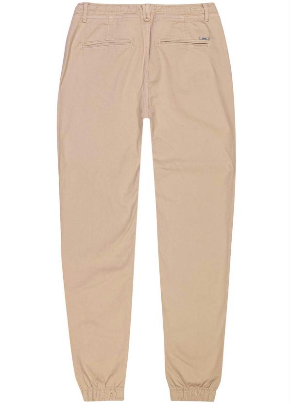 Enfim - Calça Bege Jogger em Sarja Masculina 4