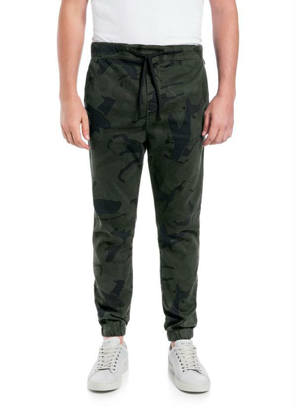 Hangar 33 - Calça Sarja Camuflada Verde Furia