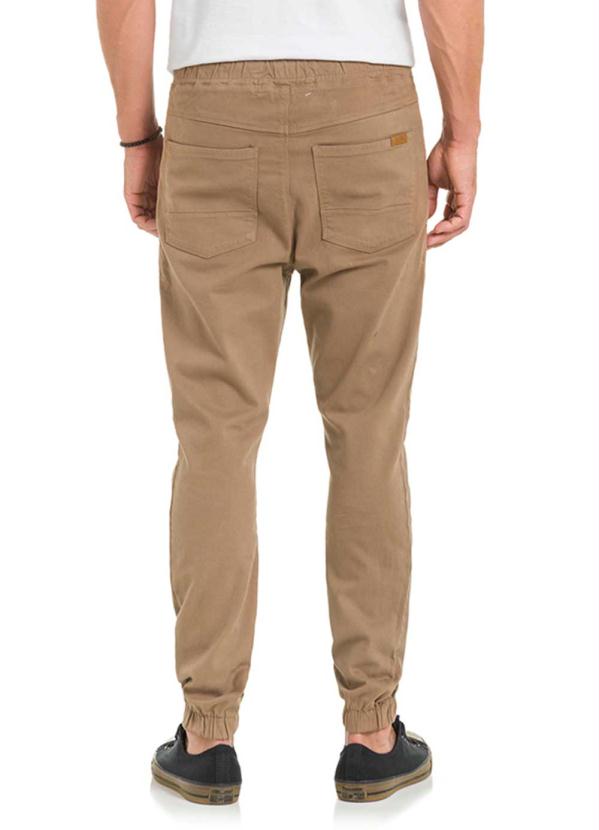 Hangar 33 - Calça Sarja Jogging com Elastano Marrom 2