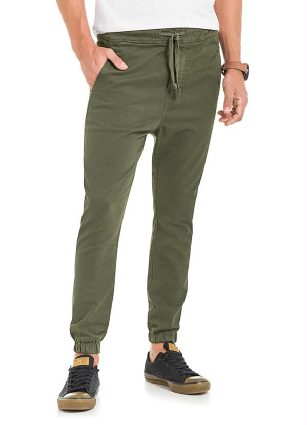 Hangar 33 - Calça Sarja Jogging com Elastano Verde
