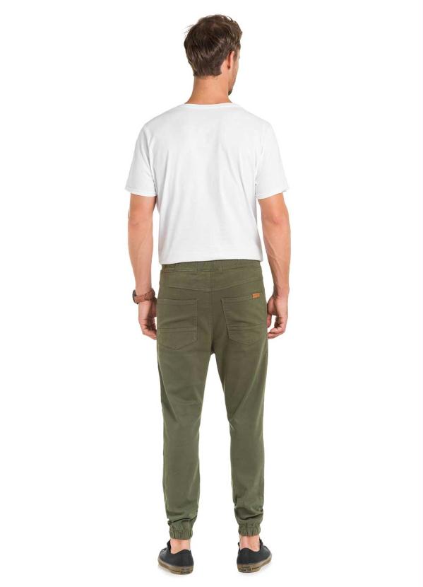 Hangar 33 - Calça Sarja Jogging com Elastano Verde 4
