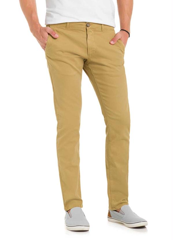 Hangar 33 - Calça Sarja Slim com Elastano Denim Malha Bege 1