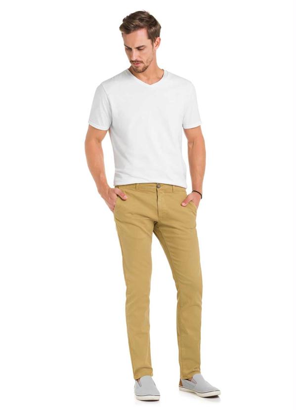 Hangar 33 - Calça Sarja Slim com Elastano Denim Malha Bege 3