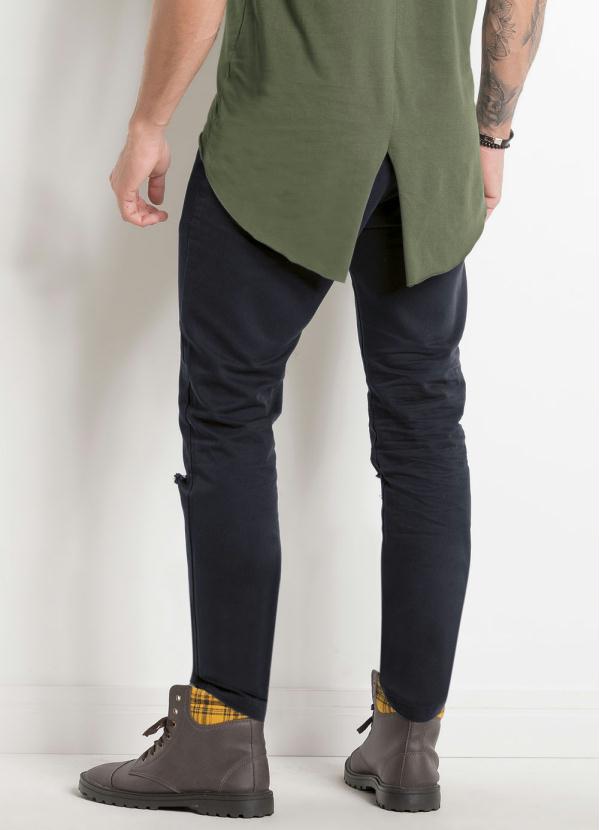 Outlet - Calça Skinny Preta Destroyed com Bolsos 2