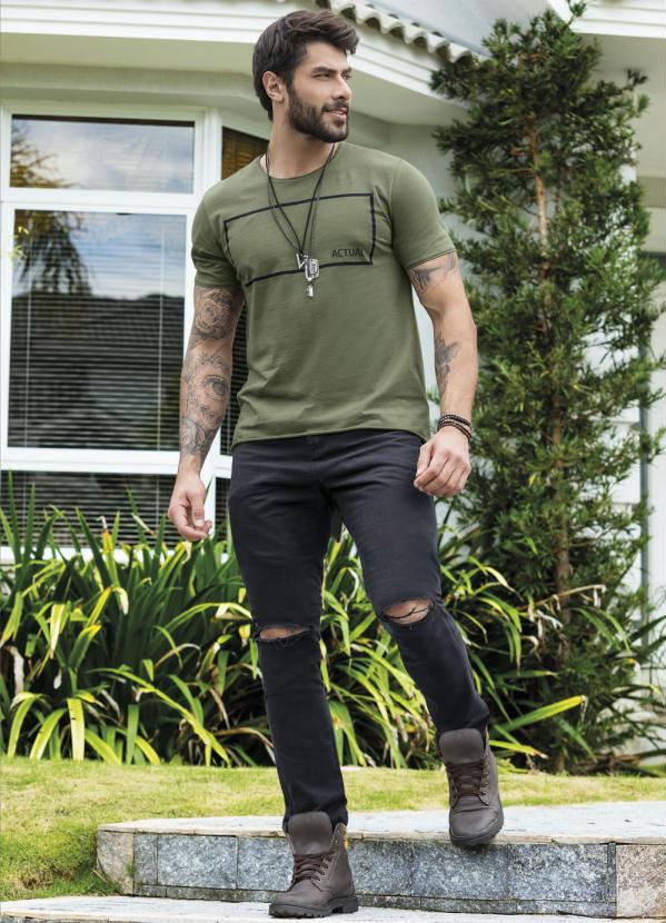 Outlet - Calça Skinny Preta Destroyed com Bolsos 3