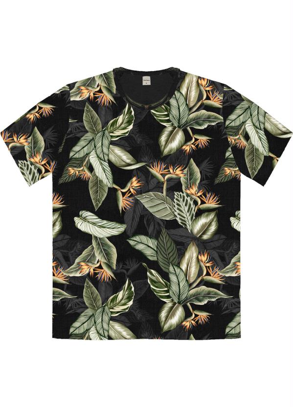 Rovitex - Camisa Masculina Folhada Preto