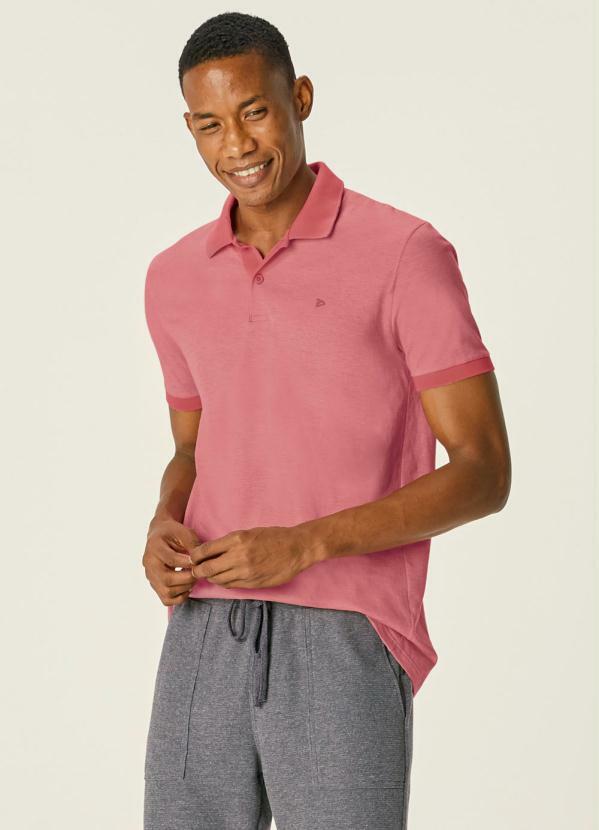 Malwee - Camisa Salmão Polo Tradicional Fio a Fio