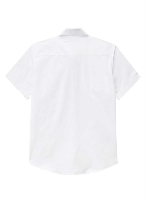 Hangar 33 - Camisa Tecido Plano Modelo Piloto Slim FitBranco 7