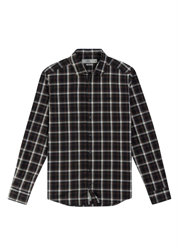 Hangar 33 - Camisa Manga Longa Super Slim Marrom 3