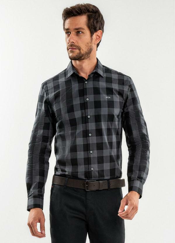 Hangar 33 - Camisa Slim Fit Tecido Plano Preto