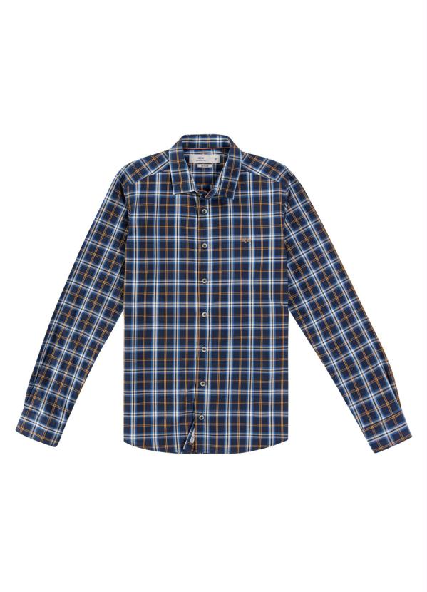 Hangar 33 - Camisa Xadrez Super Slim Azul